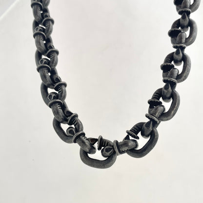Titanium Steel Vintage Rivet Patchwork Necklace