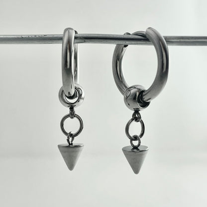 Titanium Steel Rivet Hoop Earrings