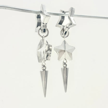 Titanium Waterproof Earrings with Unique Star-Shaped Pendants