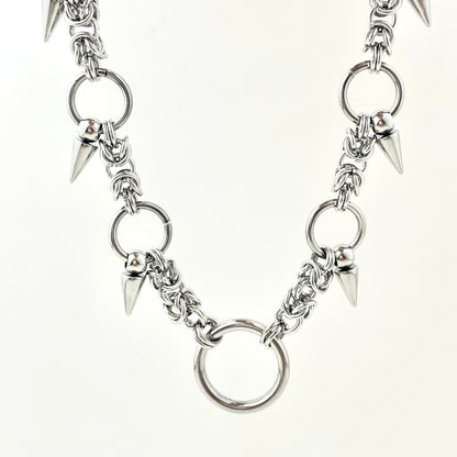 Titanium-Steel Waterproof Rivet Ring Pendant Necklace