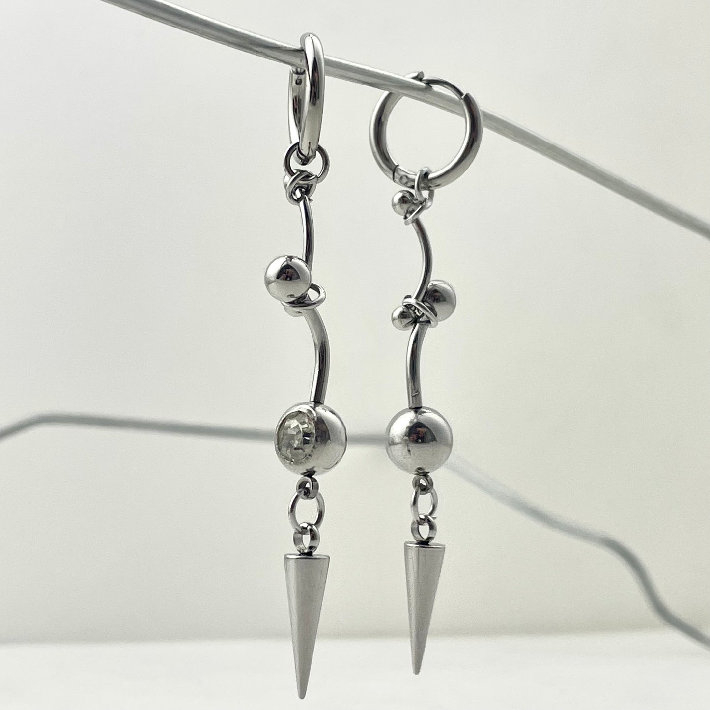 Riveted Spherical Tapered Earring