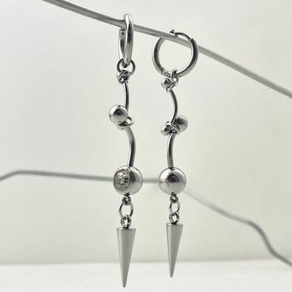 Riveted Spherical Tapered Earring