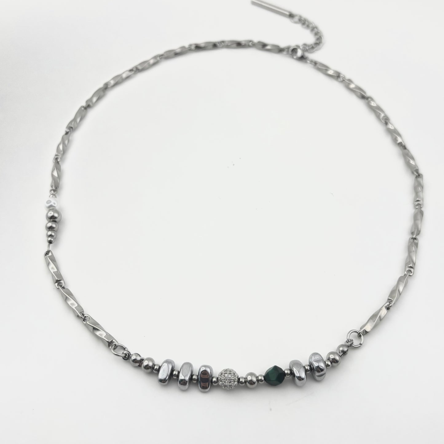 Titanium Steel Spliced Diamonds Simple Premium Necklace