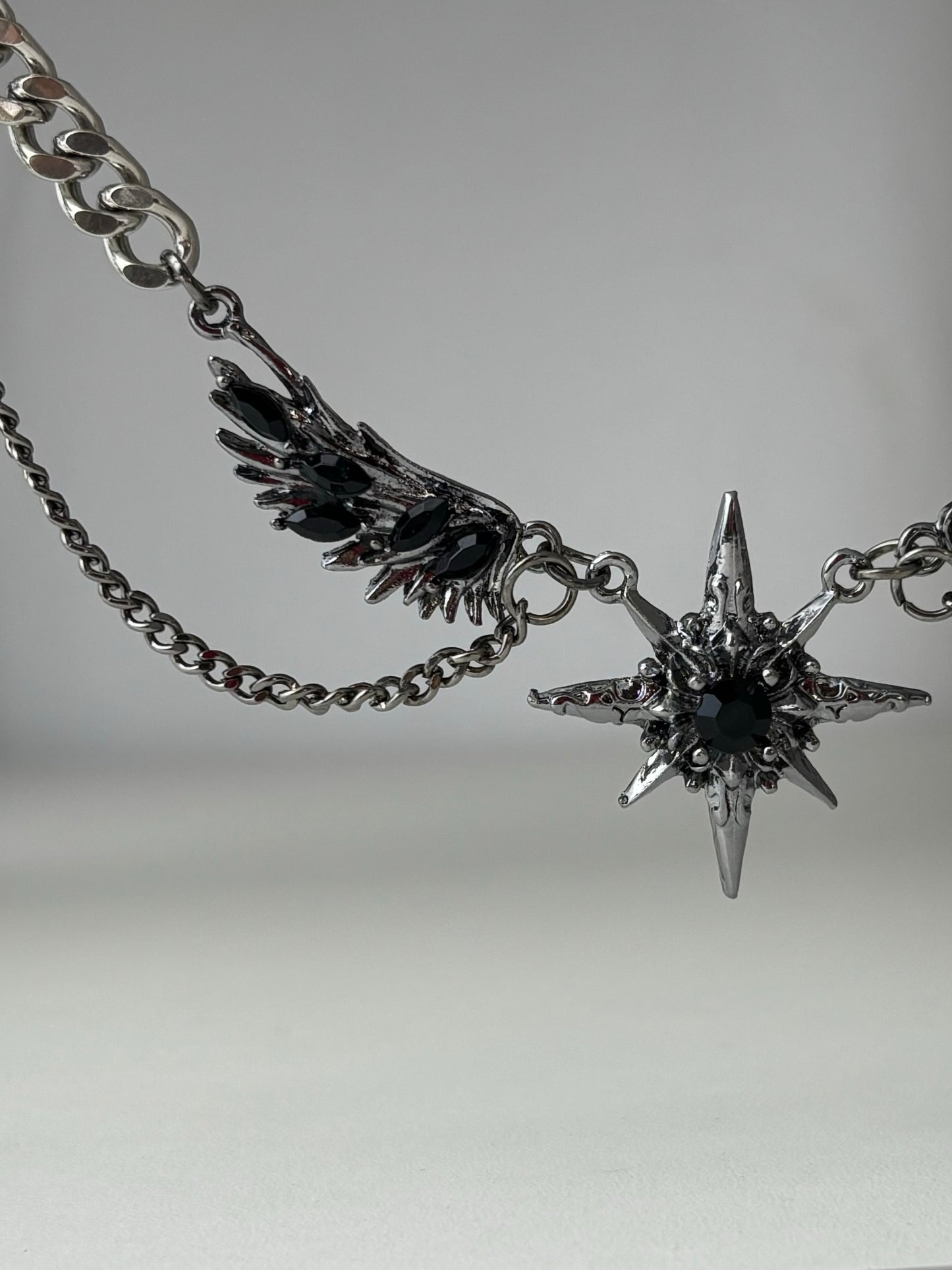 Dark Eight Awn Star Necklace