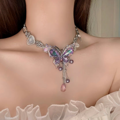 Purple Butterfly Choker