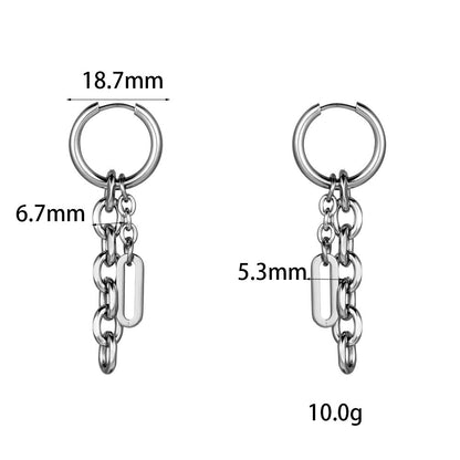 Titanium Earring
 Irregular Chain Link Earrings