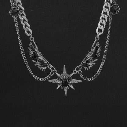 Dark Eight Awn Star Necklace