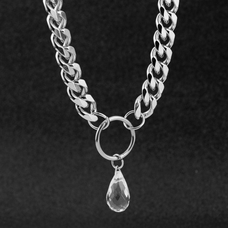 Chunky Cuban Chain Water Drip Pendant