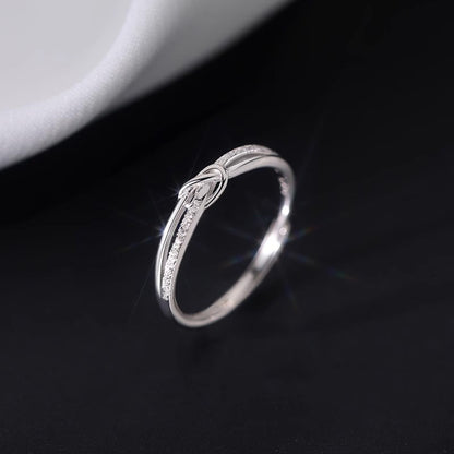 S925 Silver Ring Knot Thin