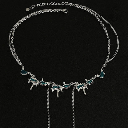 Melting Metal Green Necklace