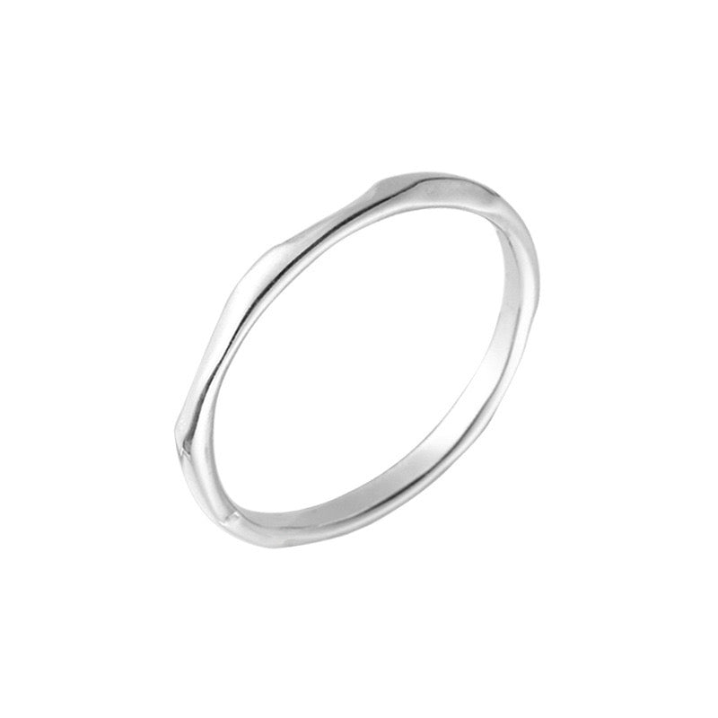 S925 Silver Ring Irregular Line