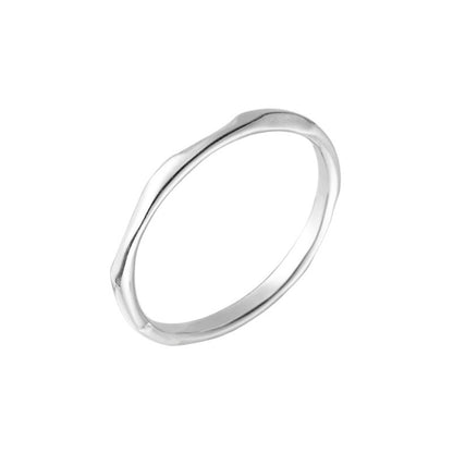 S925 Silver Ring Irregular Line