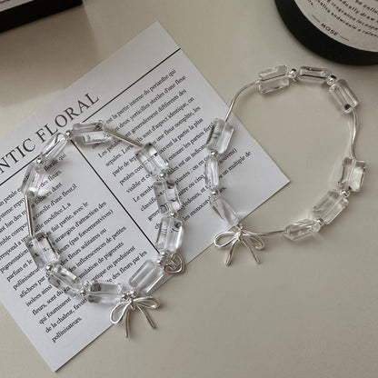 S925 Sterling Silver Through Silver White Crystal Bracelet