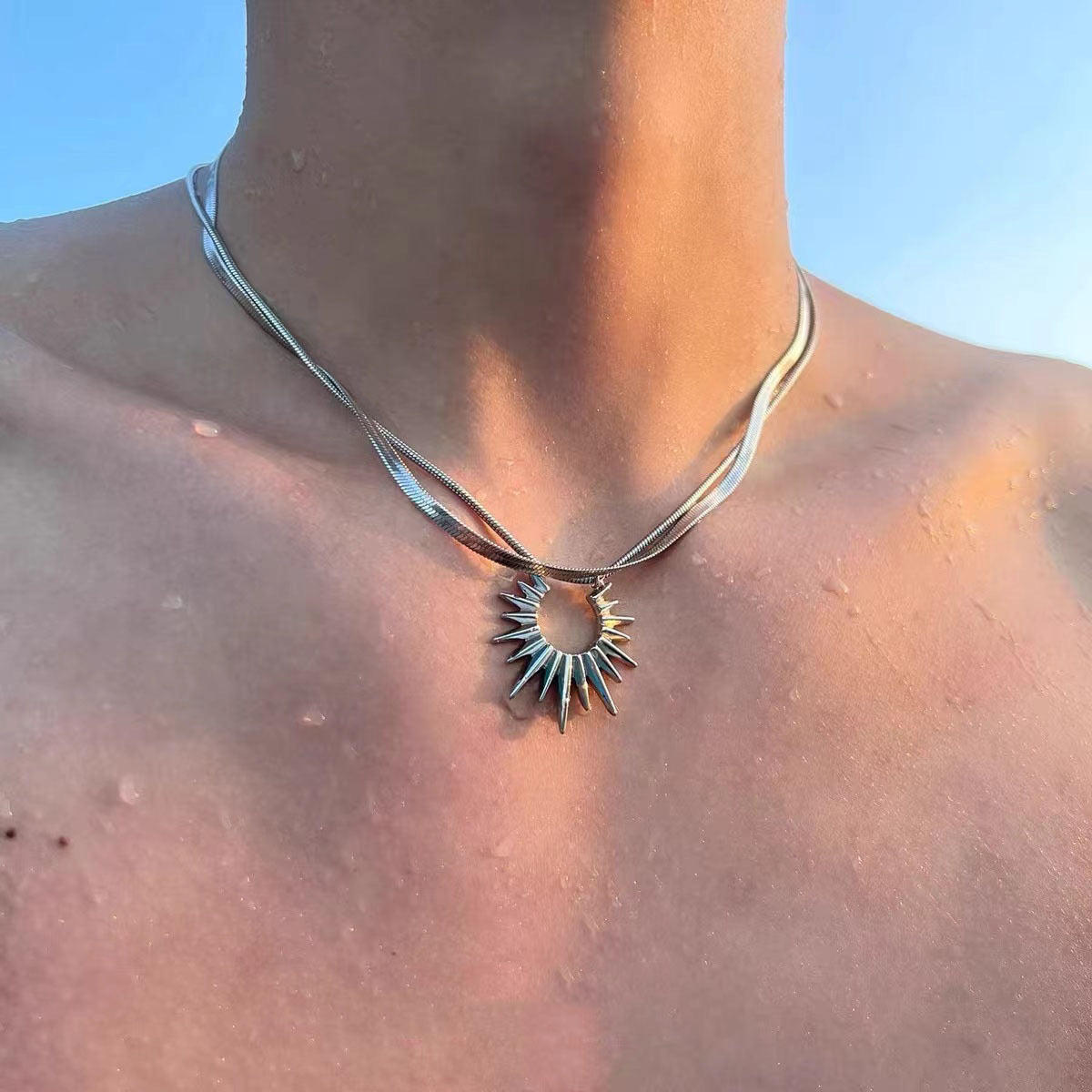 Sunflower Double Layers Necklace