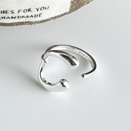 S925 sterling silver c-shape ring