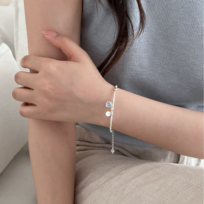 S925 Sterling Silver Love Moonstone Bracelet