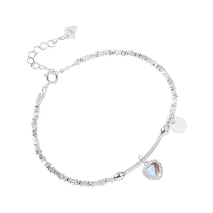 S925 Sterling Silver Love Moonstone Bracelet