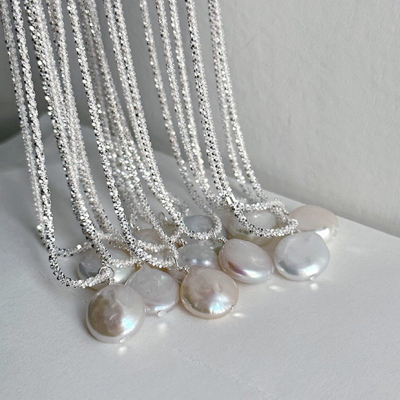 S925 Sterling Silver Baroque Pearl Necklace