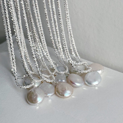 S925 Sterling Silver Baroque Pearl Necklace