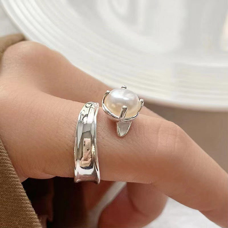 S925 Sterling Silver Pearl Ring