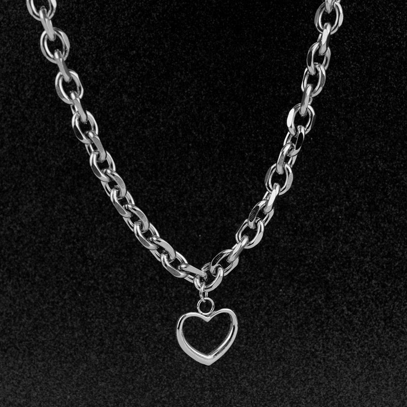 Little Heart Chunky Chain Necklace