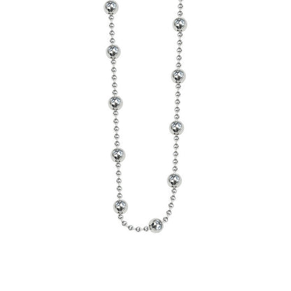 S925 Sterling Silver Spacer Bead Necklace