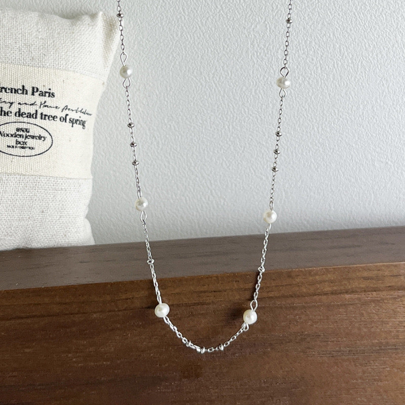 S925 Sterling Silver Pearl Necklace