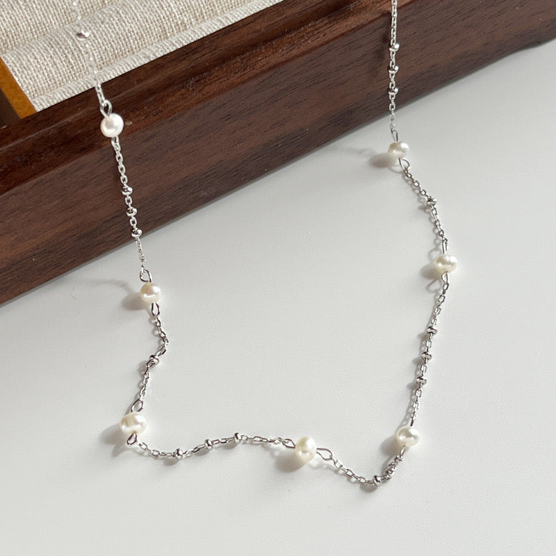 S925 Sterling Silver Pearl Necklace