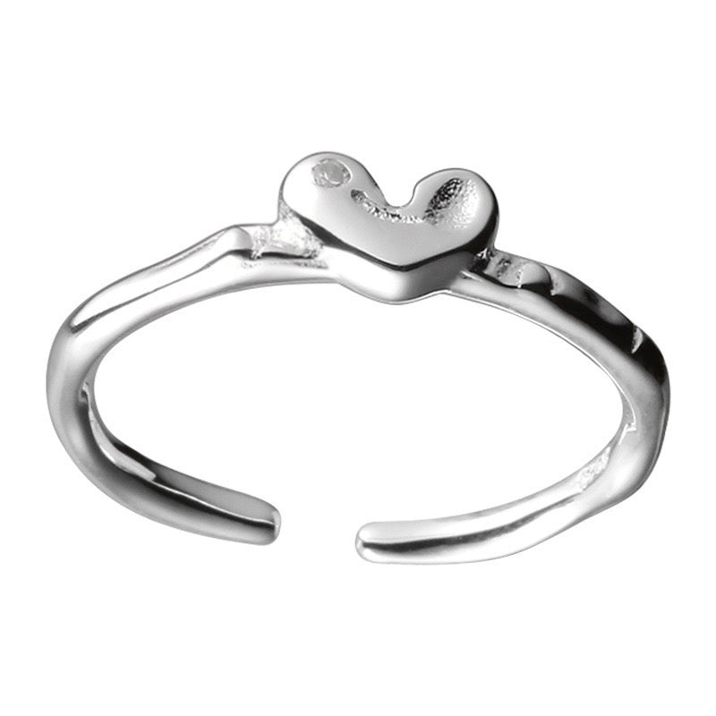 S925 Sterling Silver Mini Heart Ring